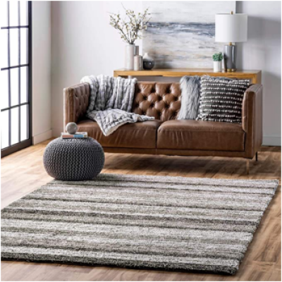 SHAGGY BEIGE & WHITE COLOUR MICROFIBER RUGS