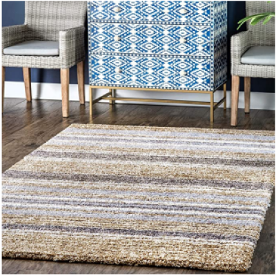SHAGGY BEIGE & BROWN COLOUR MICROFIBER RUGS